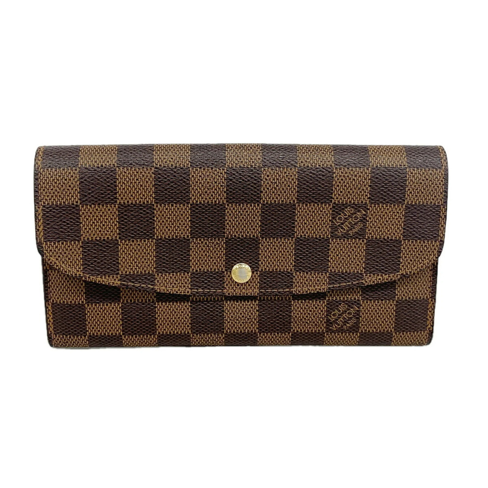 Louis Vuitton Damier Portefeuille Emilie Long Wallet N63019 Ebene Women's